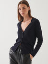Fitted XFine Merino Cardi in Black