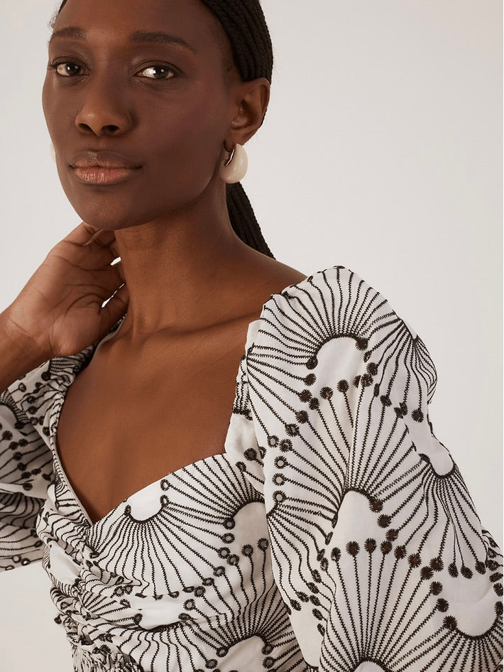 Wave Embroidered Blouse