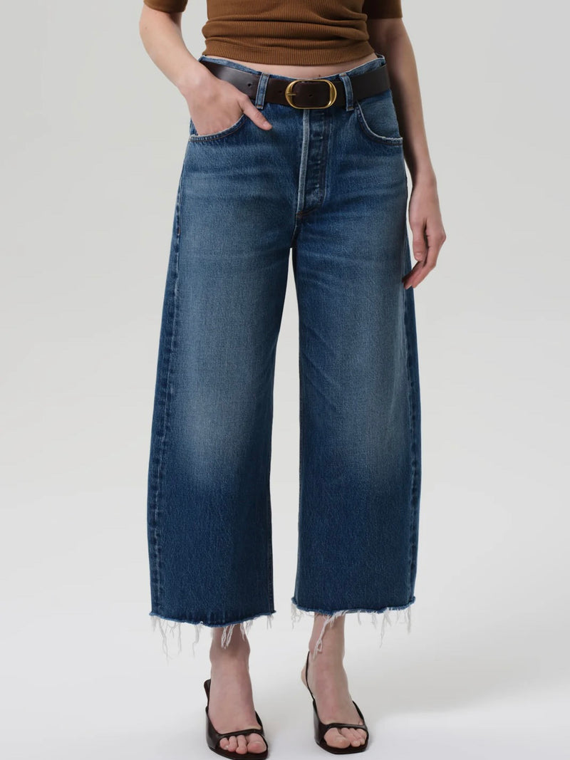 Ayla Raw Hem Crop in Chaya