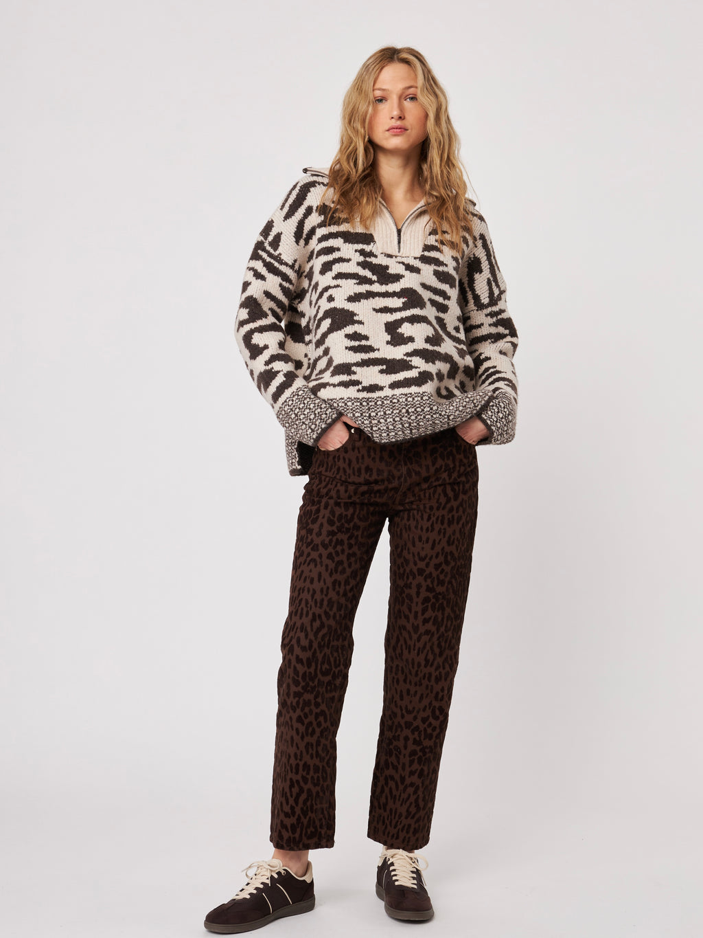 Stirling Quarter Zip Knit in Animal Kingdom