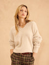 Charlie V Neck Sweater in Birch