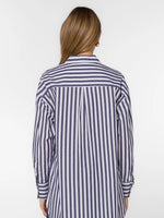 Waylon Stripe Button Up in Midnight Navy