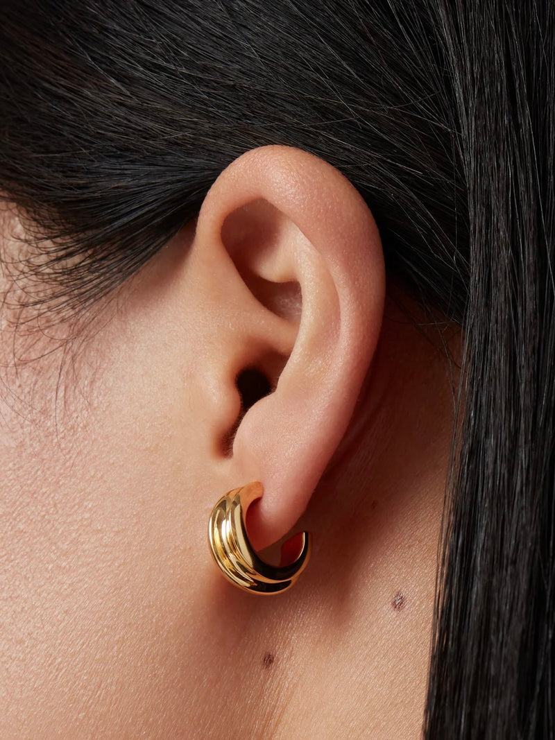 Mini Lennon Hoops in Gold