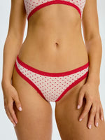 The Micro Lace Trim Thong in Hearts