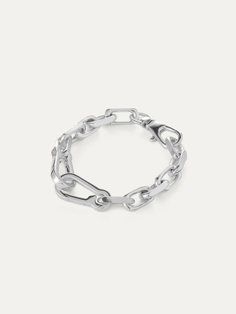 Padlock Heart Chain Bracelet in Silver