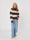 Edison Mock Neck Stripe Knit in Iced Mocha