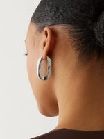 Mega U-Link Earring in Silver