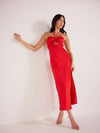 Sonia Halter Midi Dress in Red