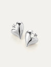 Art Heart Puff Earrings in Silver