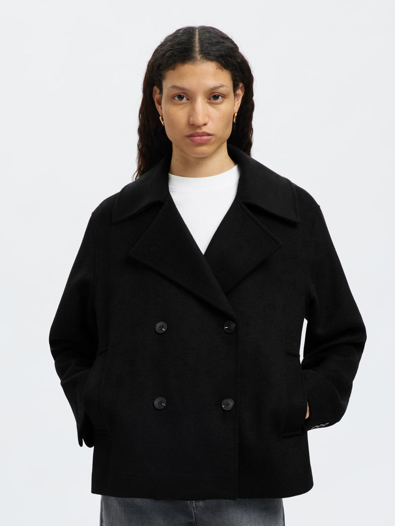 Alma Wool Blend Jacket in Black