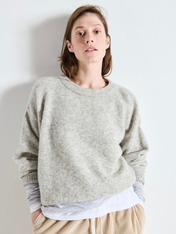Vitow Knit Jumper in Gris Clair Chine