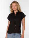 Ilene Button Up Top in Black