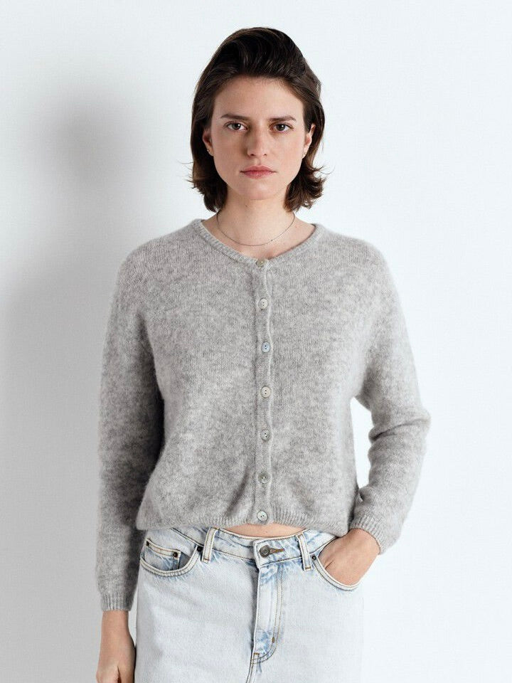 Vitow Knit Cardigan in Gris Clair Chine