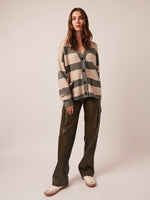 Phillie Oversized Stripe Cardigan in Little Owl