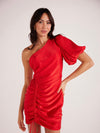 Sonia One Shoulder Mini in Red