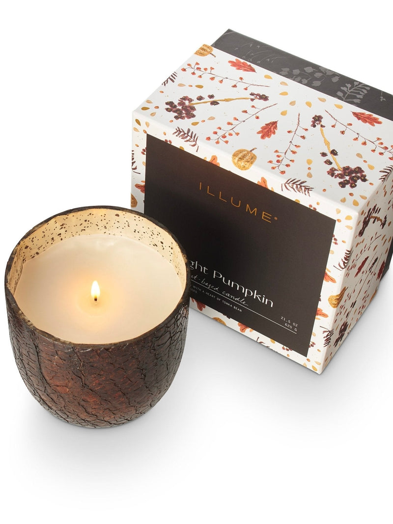 Midnight Pumpkin Large Boxed Crackle Glass Candle