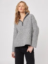 Dominic Quarter Zip Knit in Hiver Gris