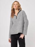 Dominic Quarter Zip Knit in Hiver Gris