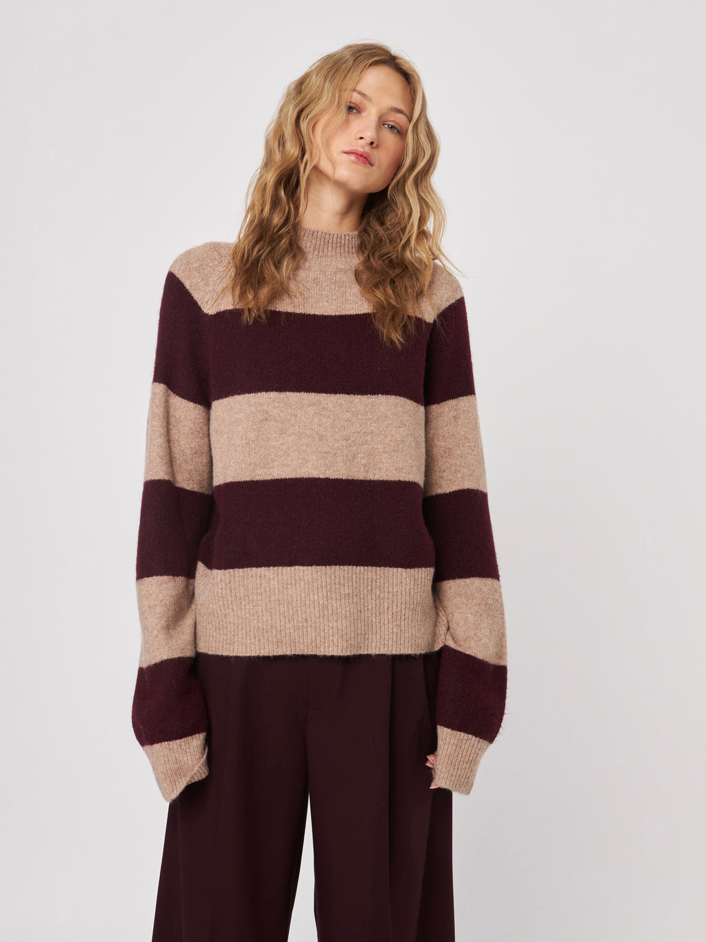 Edison Mock Neck Stripe Knit