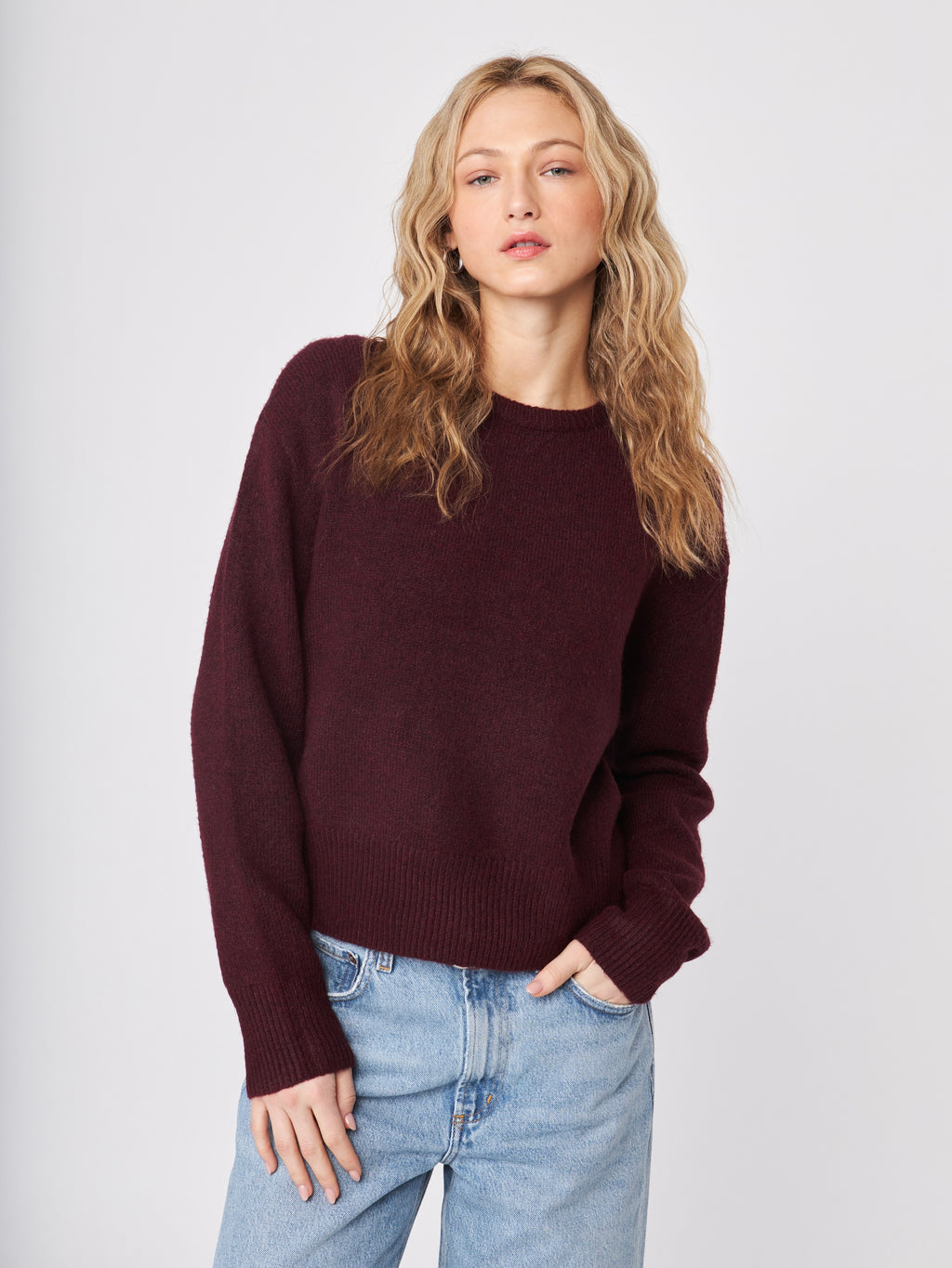 Wilfred Boxy Sweater in Merlot