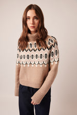 Ruthie Turtleneck in Biscotti Fairisle