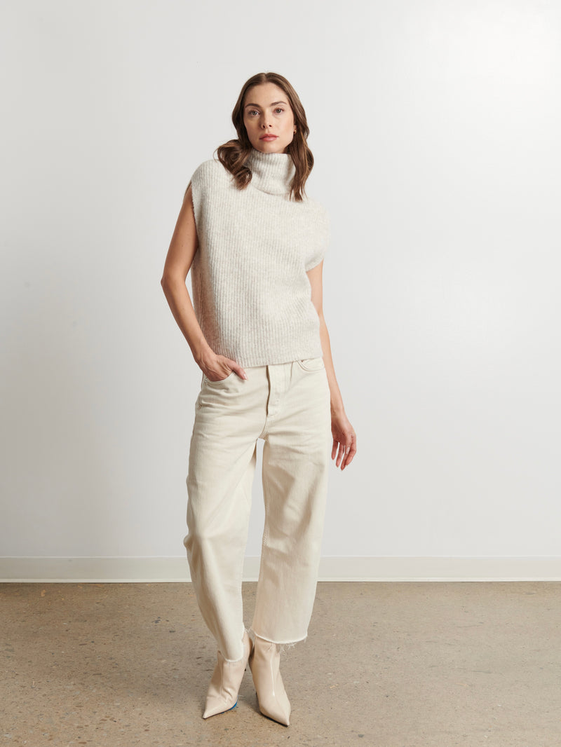 Lenore Sleeveless Turtleneck in Birch