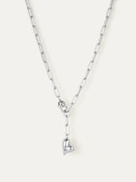 Puffy Heart Necklace in High Polish SIlver