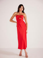 Sonia Halter Midi Dress in Red
