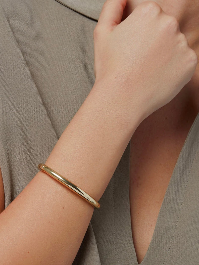 Gia Bangle in High Polish Gold