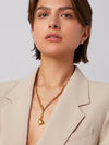 Puffy Heart Necklace in High Polish Gold