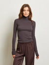 Hayden Luxe Rib Turtleneck in Cocoa