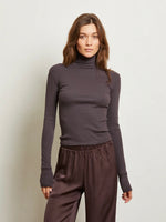 Hayden Luxe Rib Turtleneck in Cocoa
