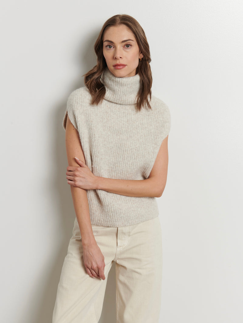 Lenore Sleeveless Turtleneck in Birch