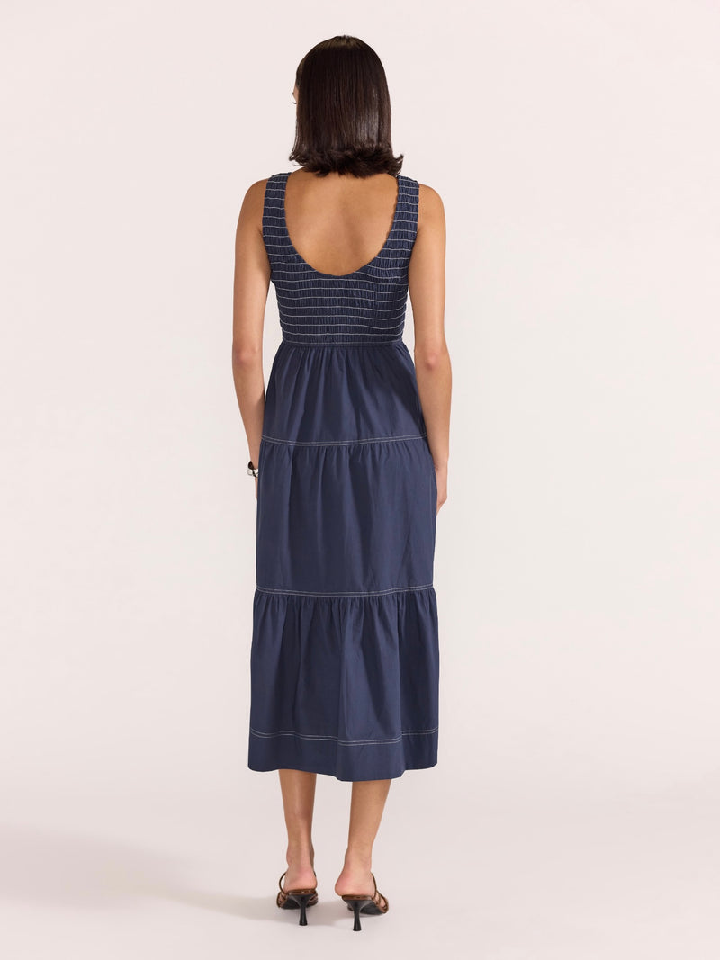 Asta Shirred Midi Dress