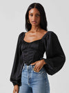 PENNY RUCHED BUST LONG SLEEVE TOP