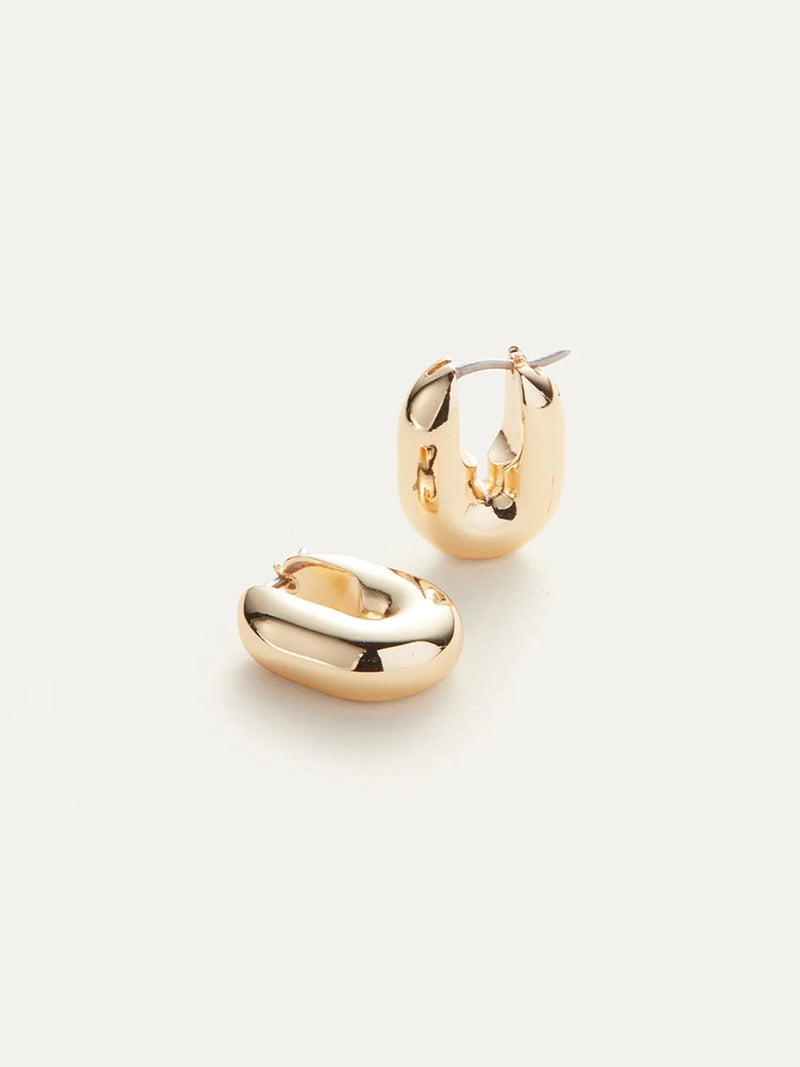 Puffy U-Link Earrings in Gold