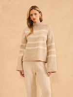 Everett Mock Neck Knit in Wheatberry