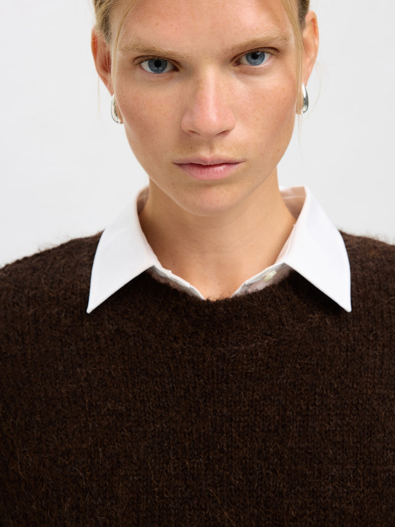 Gabriella Knit O-Neck Sweater in Delicioso Melange