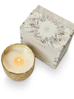 Winter White Large Boxed Crackle Glass Candle