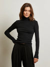 Hayden Luxe Rib Turtleneck in True Black