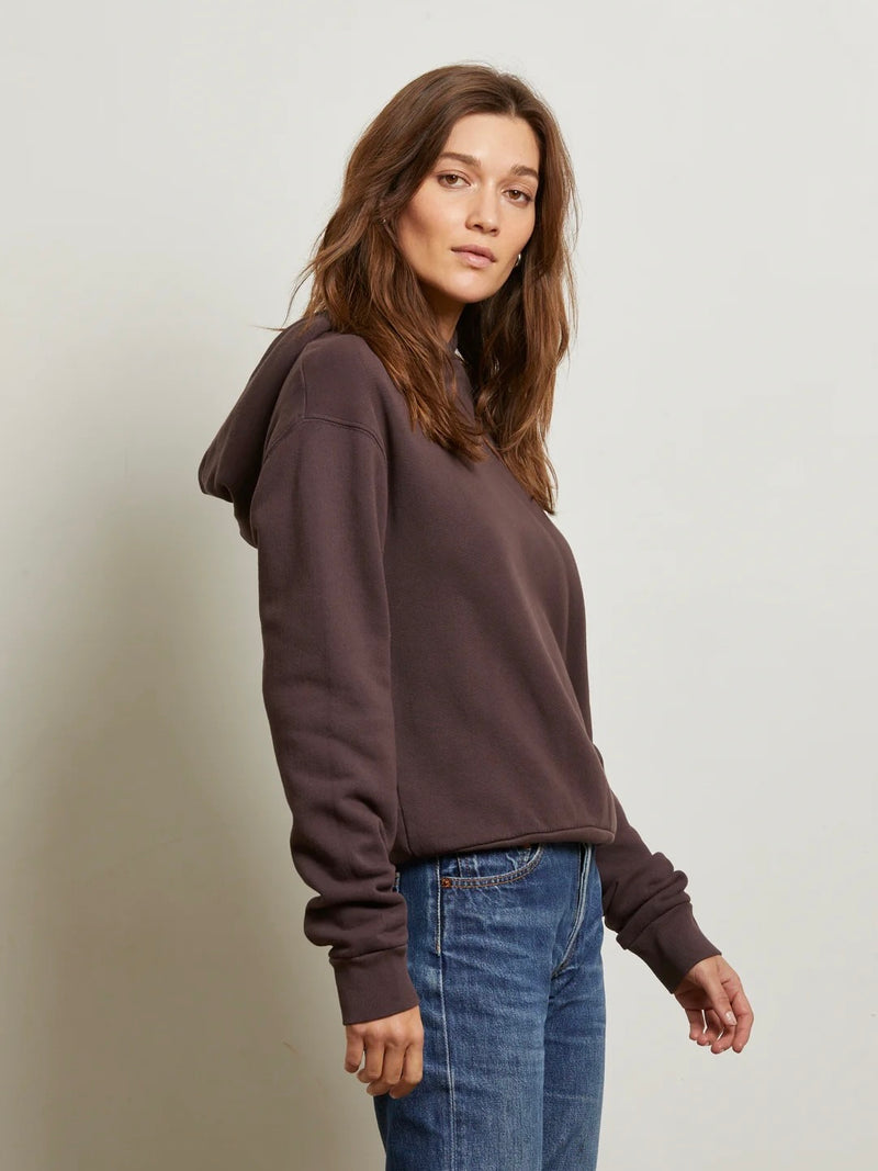 Heart Fleece Hoodie in Cocoa Powder