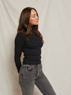 Hayden Luxe Rib Turtleneck in True Black