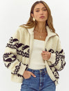 Farrah Sherpa Zip Up Bomber