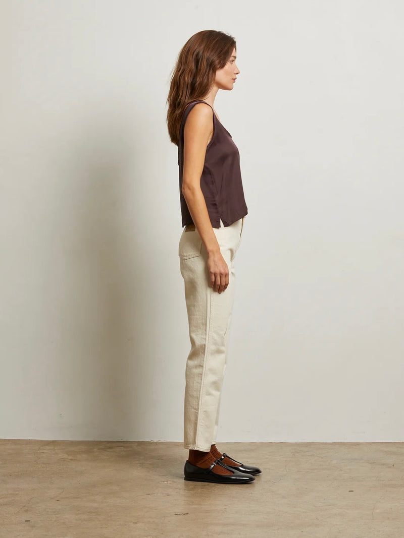 SIlvie Satin Scoop Neck Tank