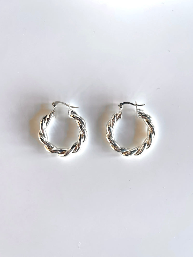 Kam Hoops in Sterling Silver