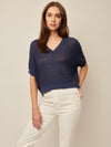 Piper Half Sleeve V-Neck Knit in Current