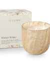 Winter White Large Boxed Crackle Glass Candle