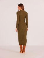 Elara Jacquard Knit Midi Dress