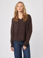 Charlie V Neck Sweater in Chocolate