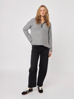 Dominic Quarter Zip Knit in Hiver Gris
